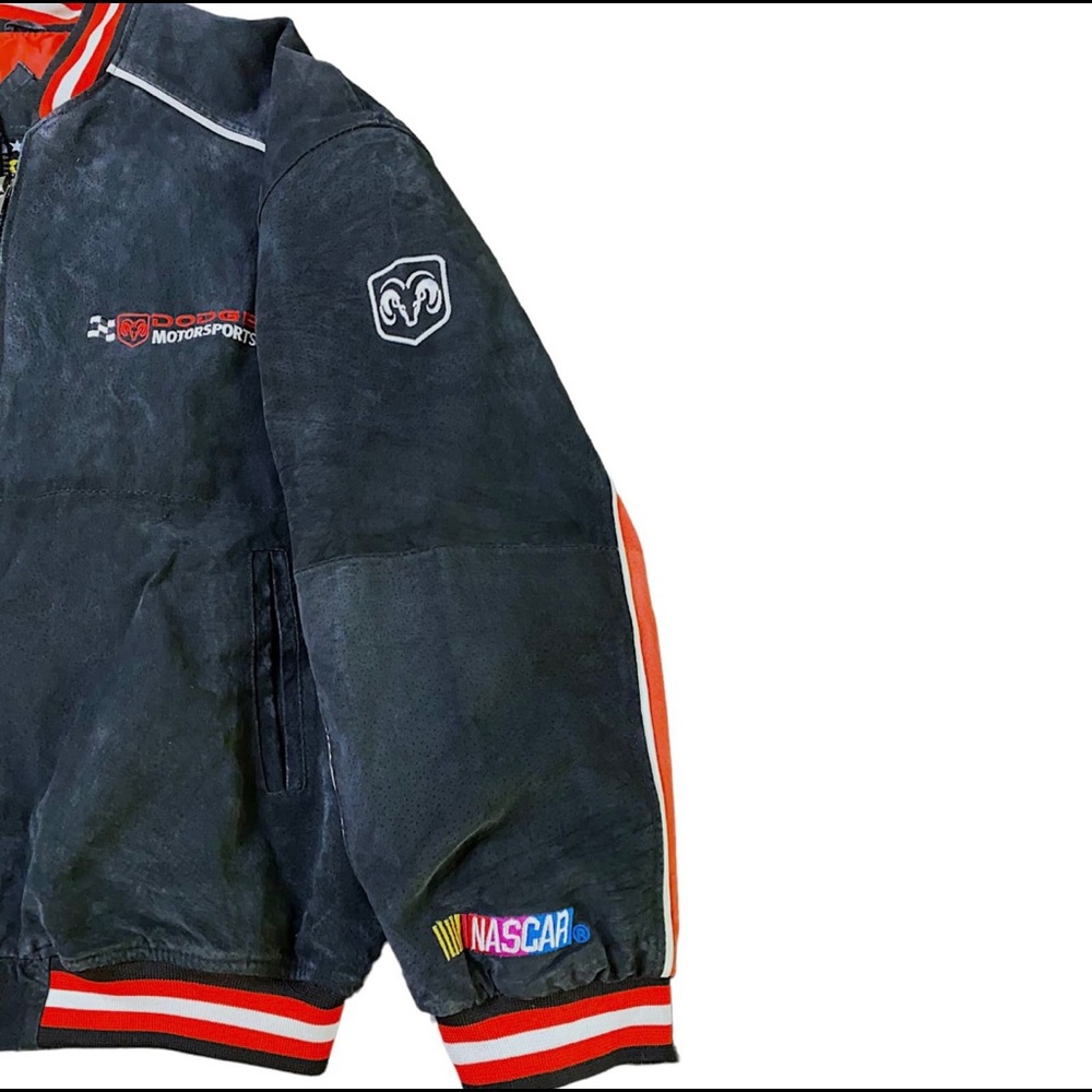 COPY - NASCAR Racing Jacket - Unisex Suede Moto Dodge Coat - Picture 11 of 12